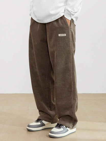 Weite Herrenhose mit geradem, verstellbarem Schnitt