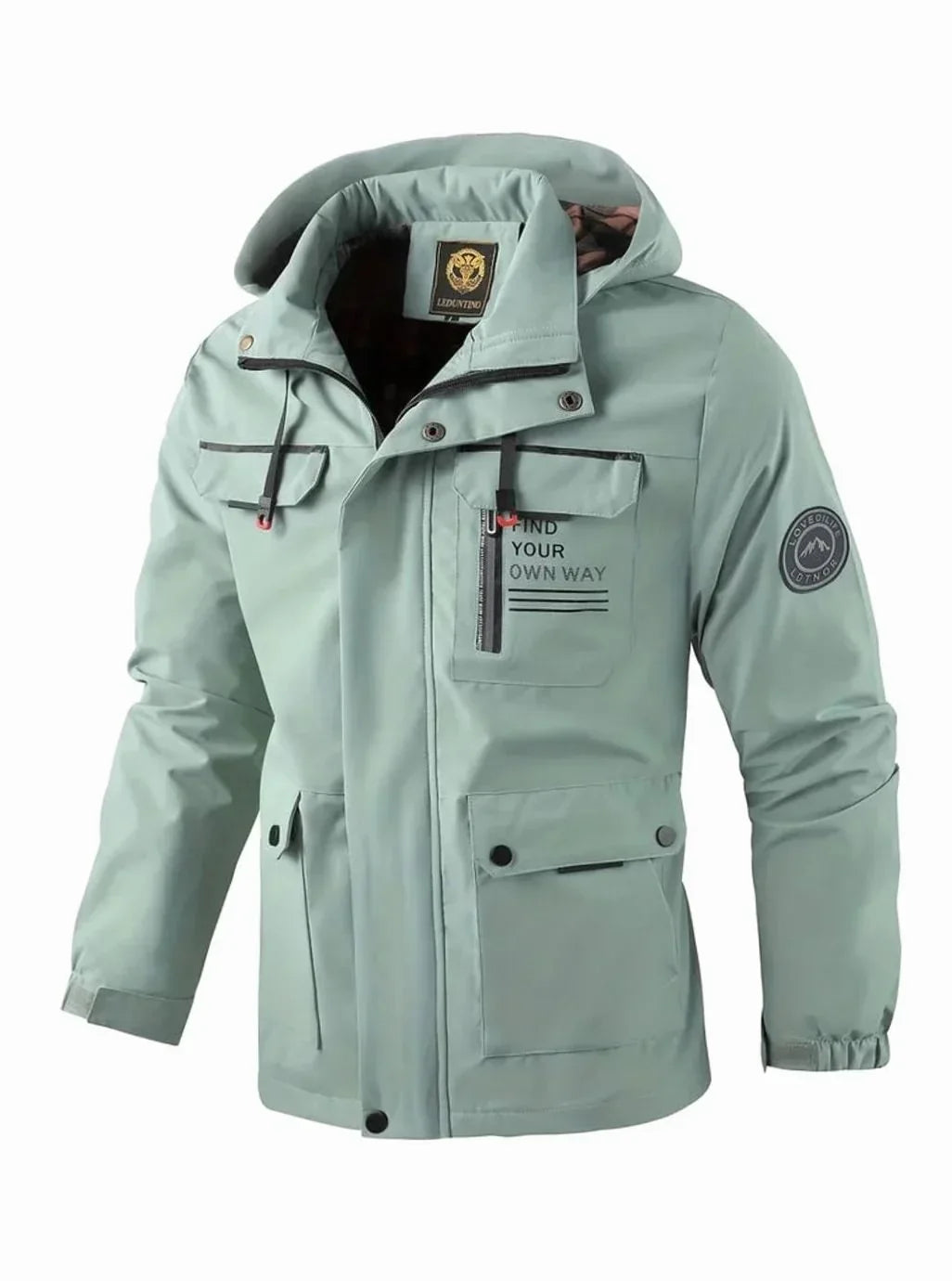 Veste homme hiver isolée imperméable à capuche amovible