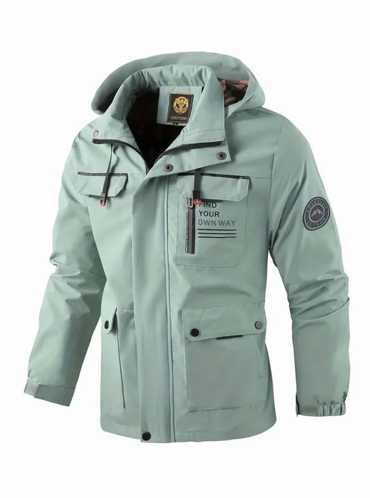 Veste homme hiver isolée imperméable à capuche amovible