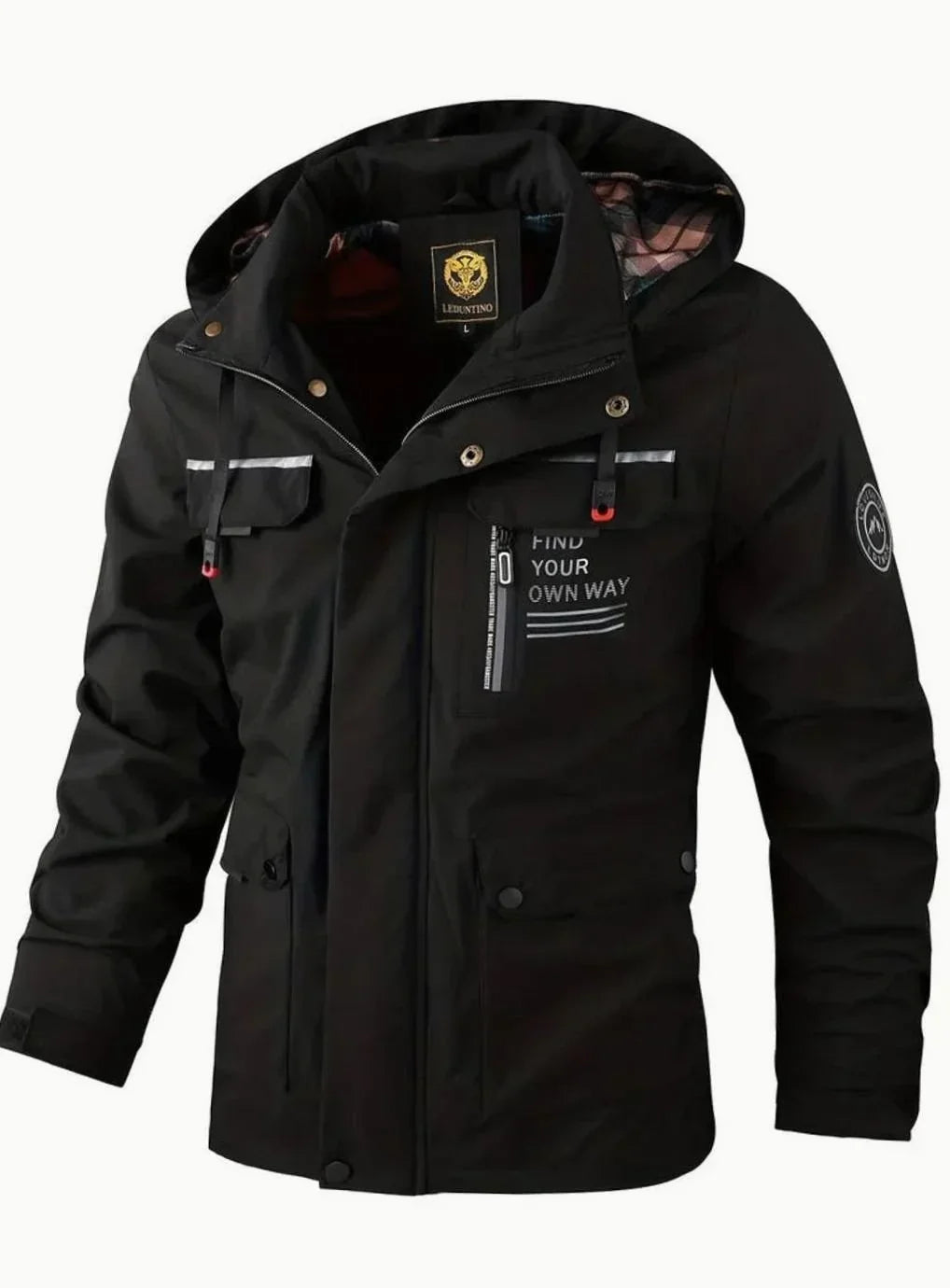 Veste homme hiver isolée imperméable à capuche amovible