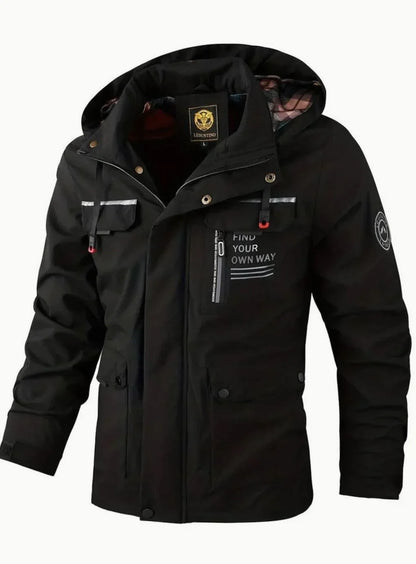 Veste homme hiver isolée imperméable à capuche amovible