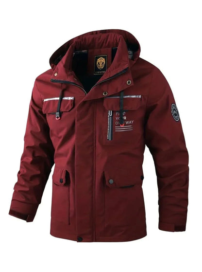 Veste homme hiver isolée imperméable à capuche amovible