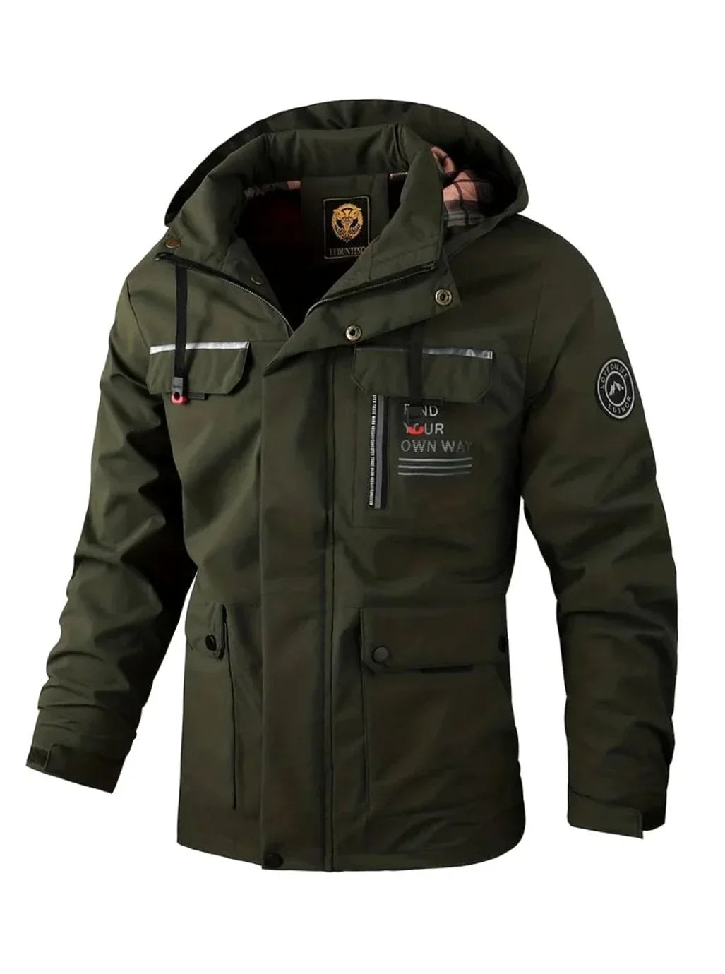 Veste homme hiver isolée imperméable à capuche amovible