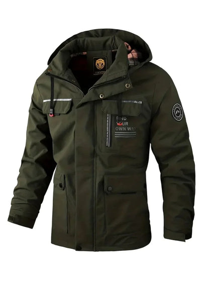 Veste homme hiver isolée imperméable à capuche amovible