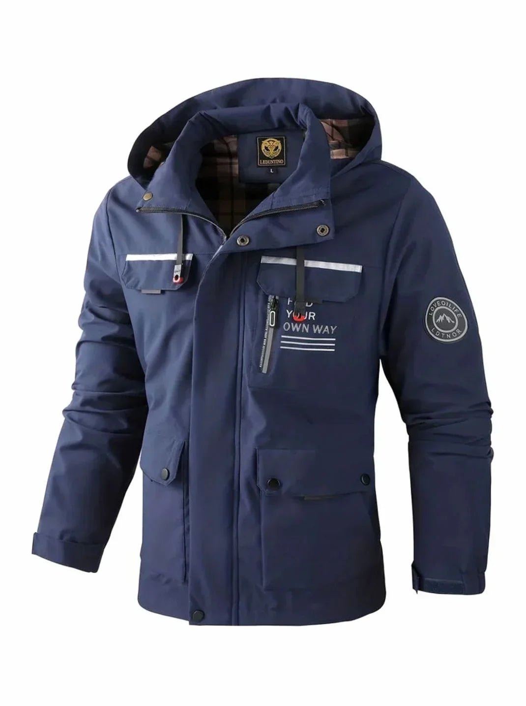 Veste homme hiver isolée imperméable à capuche amovible