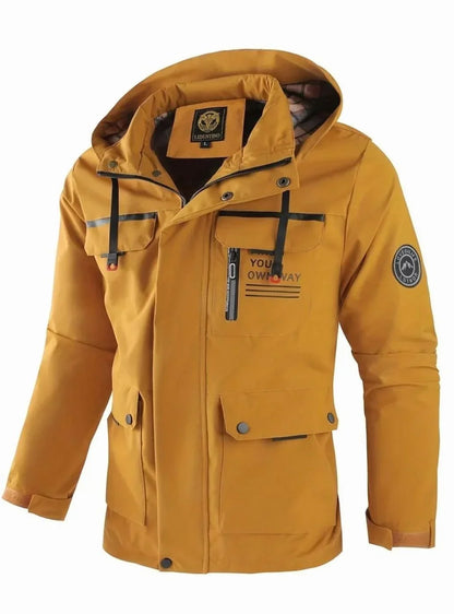 Veste homme hiver isolée imperméable à capuche amovible