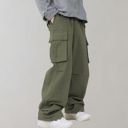 Pantalon Cargo Homme Ample Coton Multi-Poches Urbain