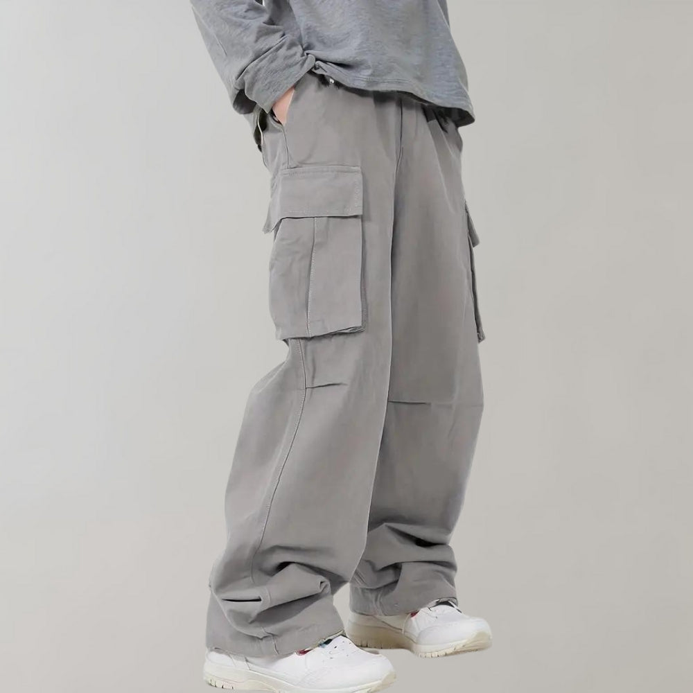 Pantalon Cargo Homme Ample Coton Multi-Poches Urbain