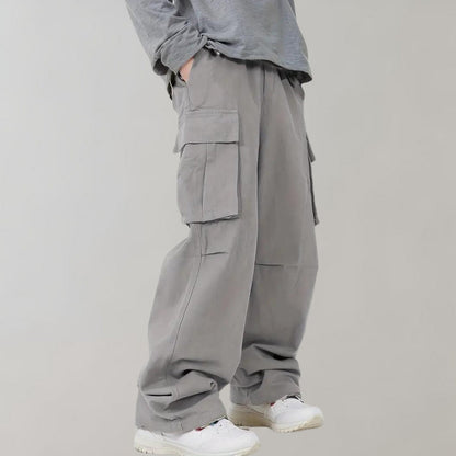 Pantalon Cargo Homme Ample Coton Multi-Poches Urbain