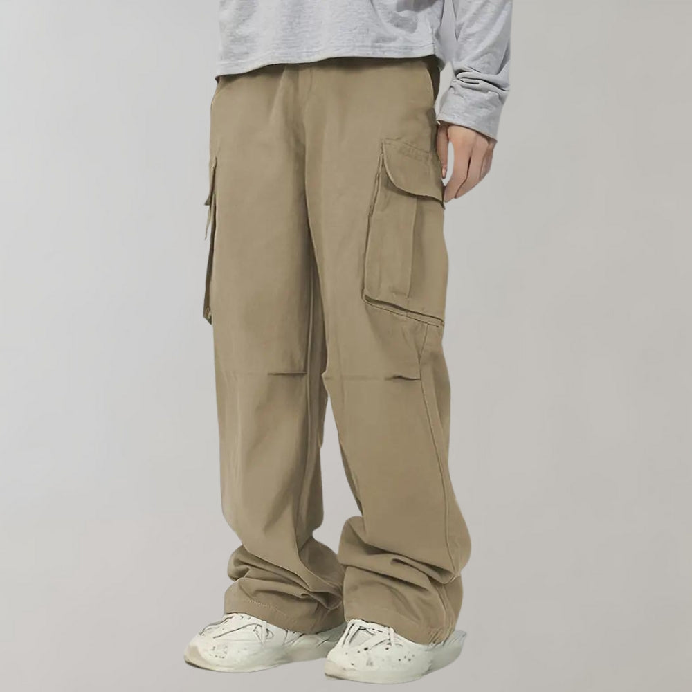 Pantalon Cargo Homme Ample Coton Multi-Poches Urbain
