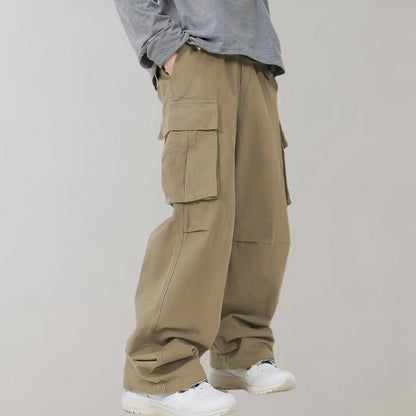 Pantalon Cargo Homme Ample Coton Multi-Poches Urbain