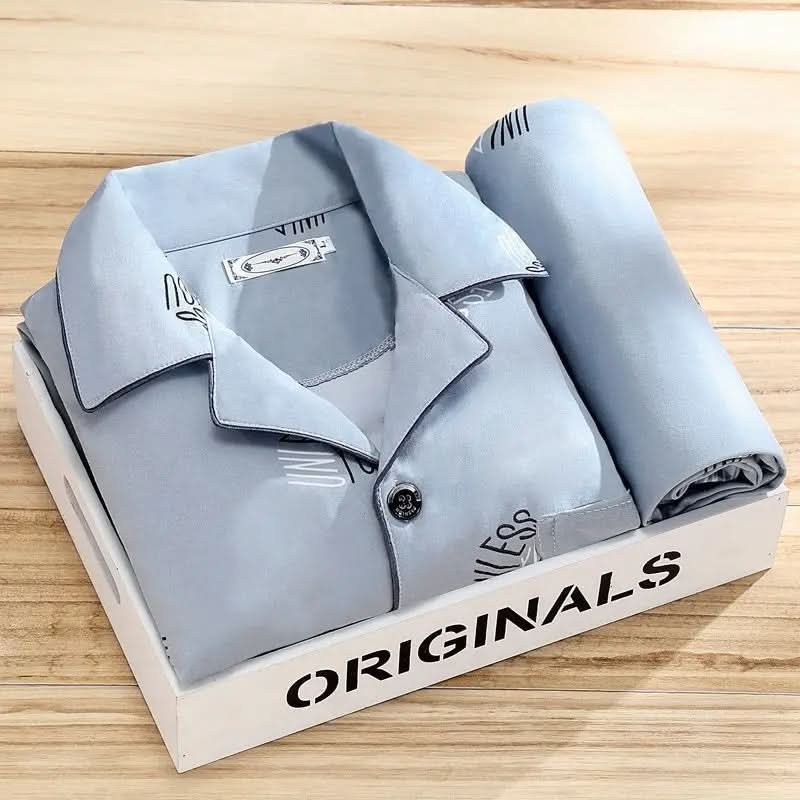 Pyjama homme boutonné doux respirant élégant