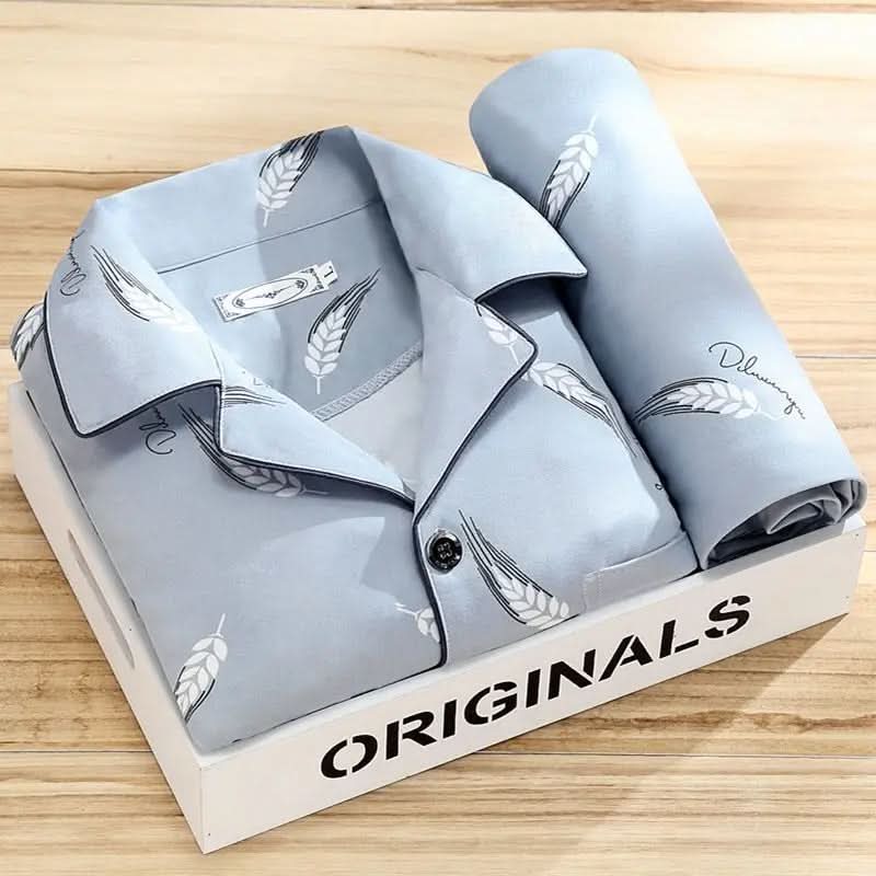 Pyjama homme boutonné doux respirant élégant
