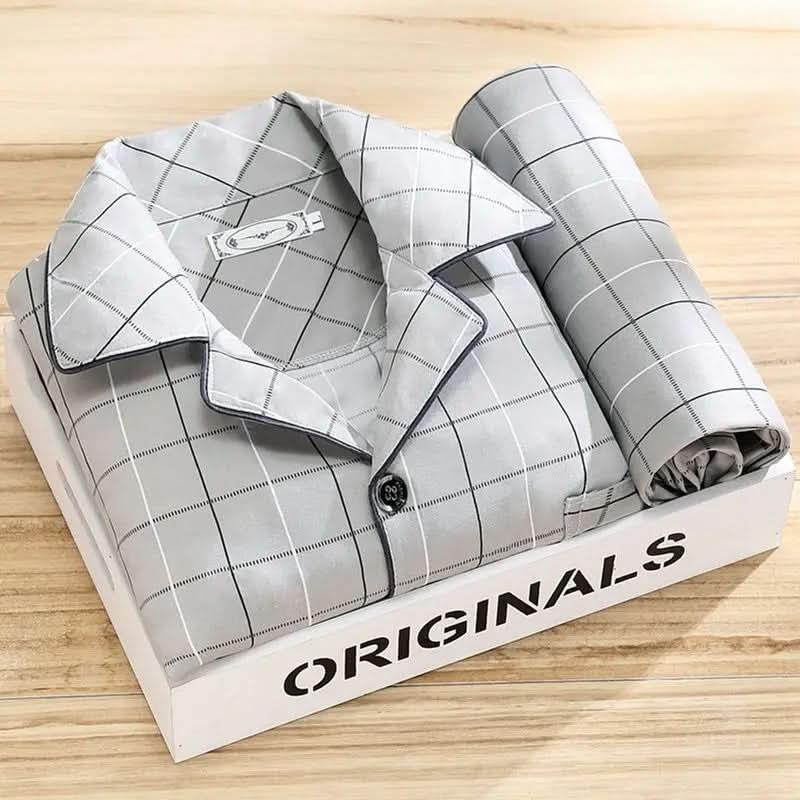Pyjama homme boutonné doux respirant élégant