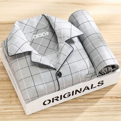 Pyjama homme boutonné doux respirant élégant