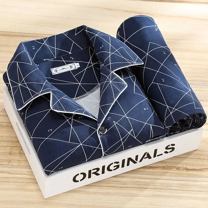 Pyjama homme boutonné doux respirant élégant