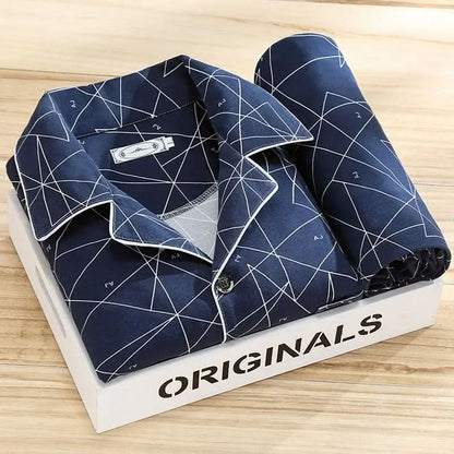 Pyjama homme boutonné doux respirant élégant