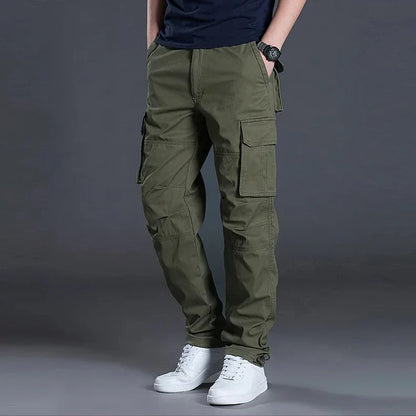 Pantalon homme coupe droite poches cargo multiples