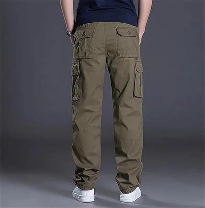 Pantalon homme coupe droite poches cargo multiples