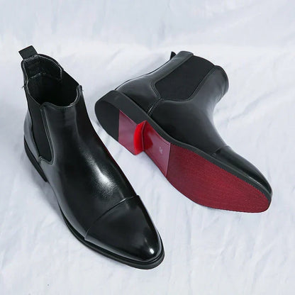 Chaussures Chelsea homme cuir surface polie bout rapporté