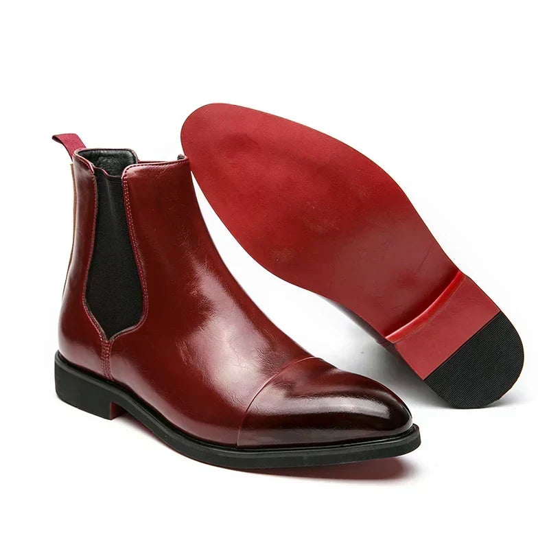 Chaussures Chelsea homme cuir surface polie bout rapporté