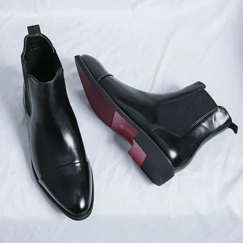 Chaussures Chelsea homme cuir surface polie bout rapporté