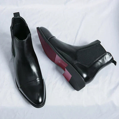 Chaussures Chelsea homme cuir surface polie bout rapporté