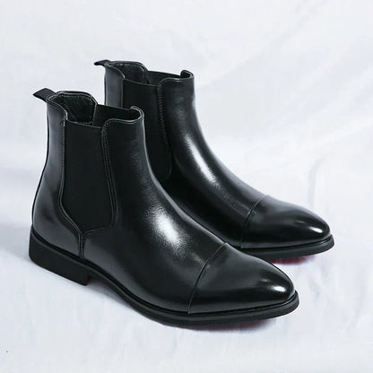 Chaussures Chelsea homme cuir surface polie bout rapporté