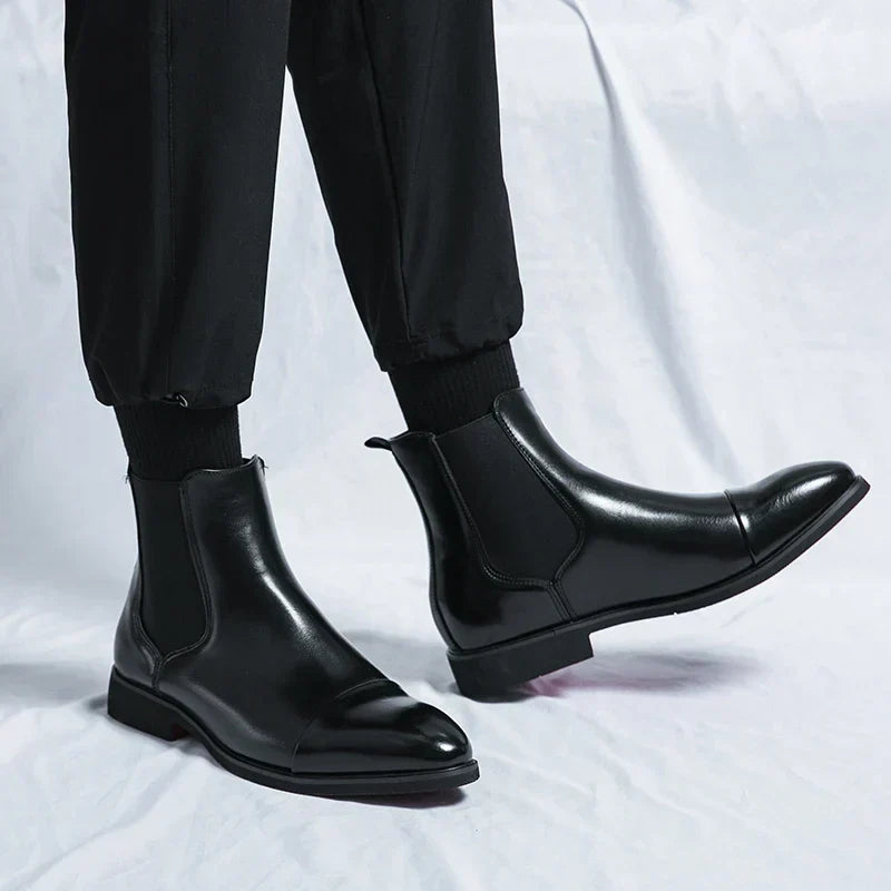 Chaussures Chelsea homme cuir surface polie bout rapporté