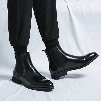 Chaussures Chelsea homme cuir surface polie bout rapporté