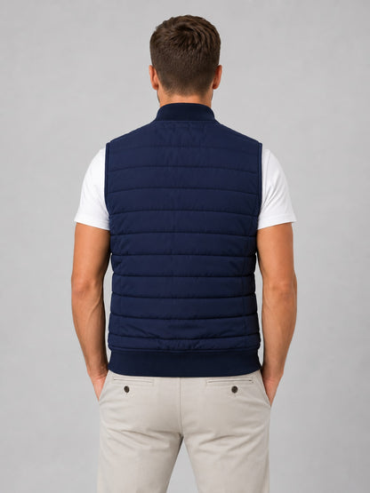 Gilet homme matelassé léger col côtelé zippé