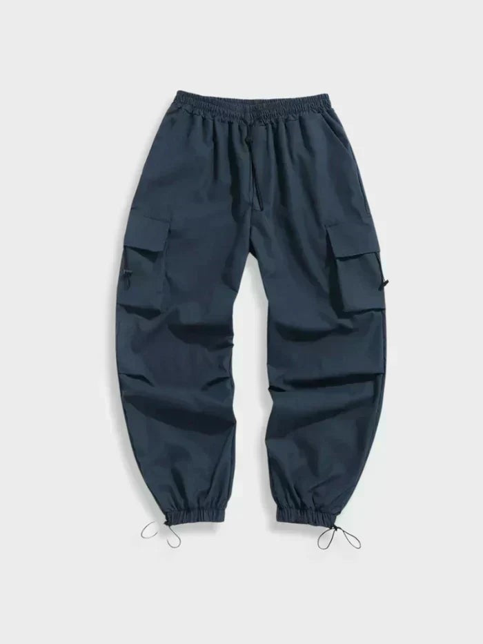 Lässige Herren-Cargohose mit weitem Bein und verstellbaren Knöcheln