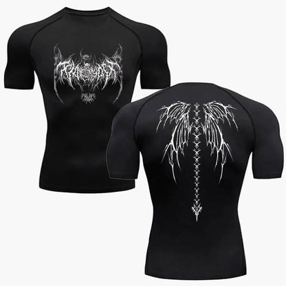 T-Shirt de compression homme imprimé tribal sport