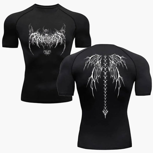 T-Shirt de compression homme imprimé tribal sport