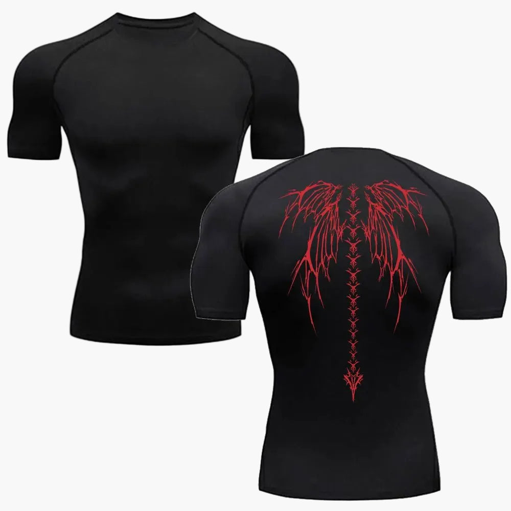 T-Shirt de compression homme imprimé tribal sport