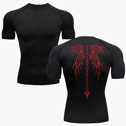 T-Shirt de compression homme imprimé tribal sport