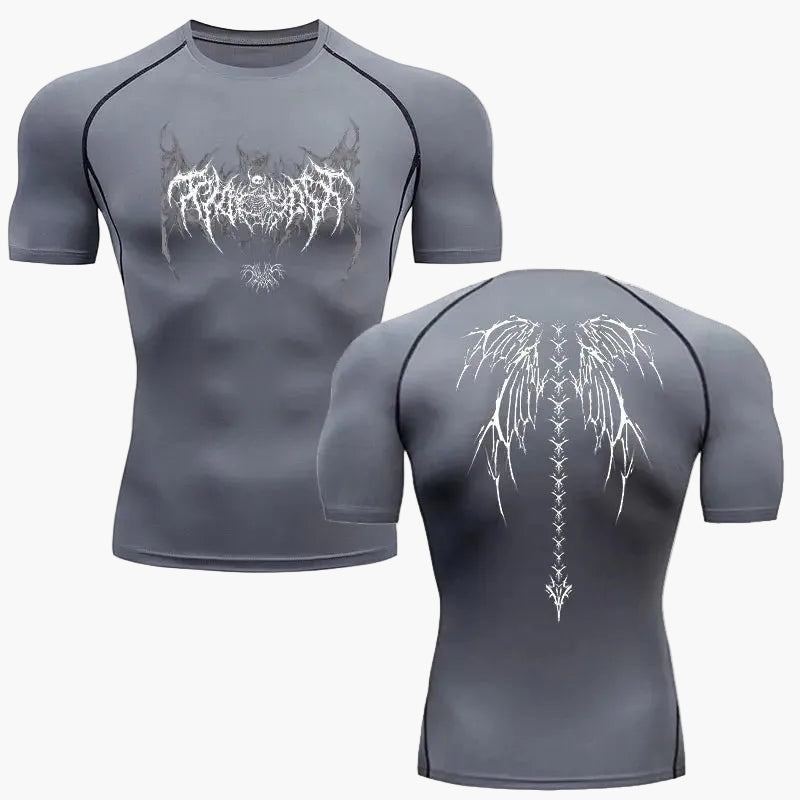 T-Shirt de compression homme imprimé tribal sport