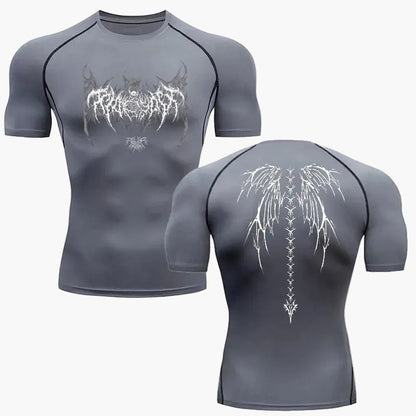 T-Shirt de compression homme imprimé tribal sport