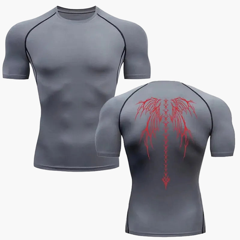 T-Shirt de compression homme imprimé tribal sport