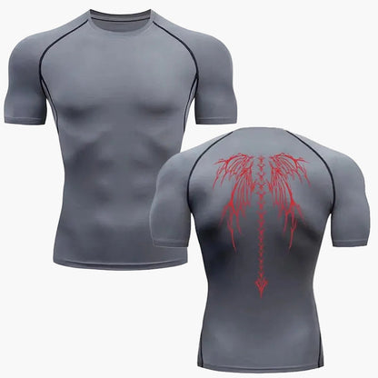T-Shirt de compression homme imprimé tribal sport