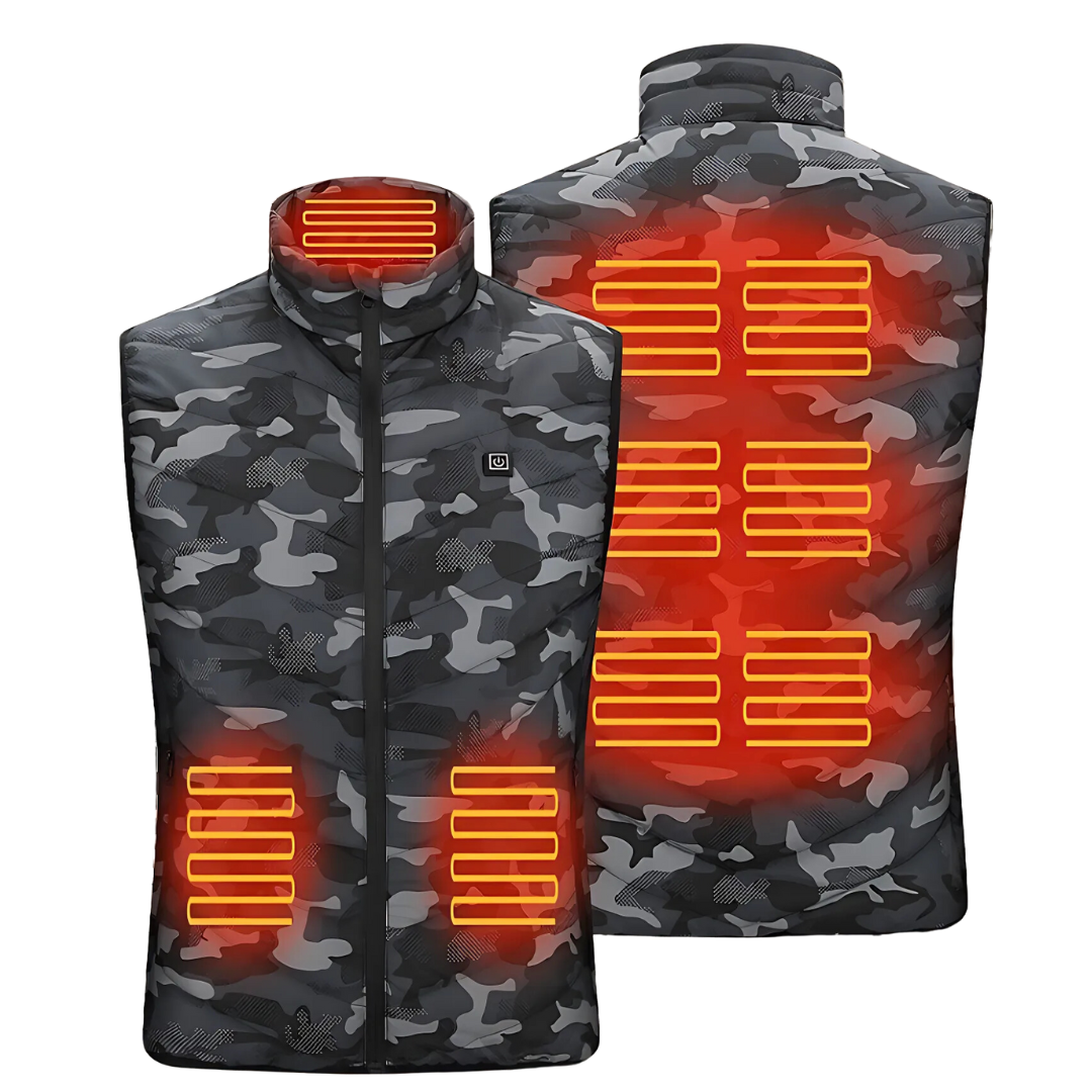 Gilet chauffant homme réglable pour extérieur