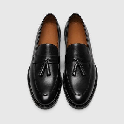 Chaussures mocassins homme cuir lisses à pampilles