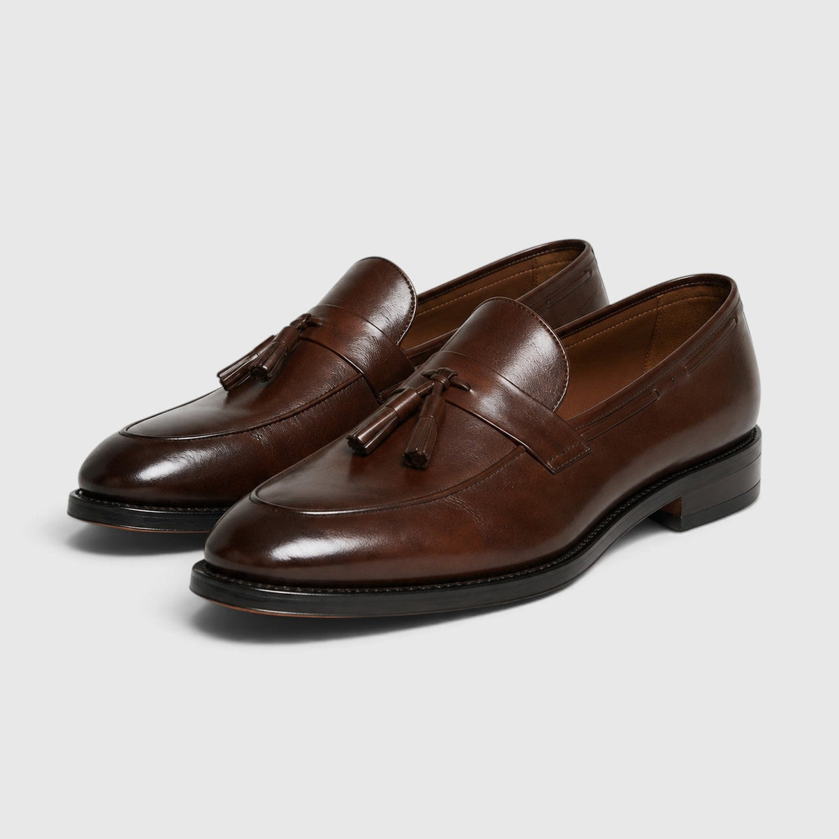 Chaussures mocassins homme cuir lisses à pampilles