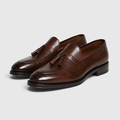 Chaussures mocassins homme cuir lisses à pampilles