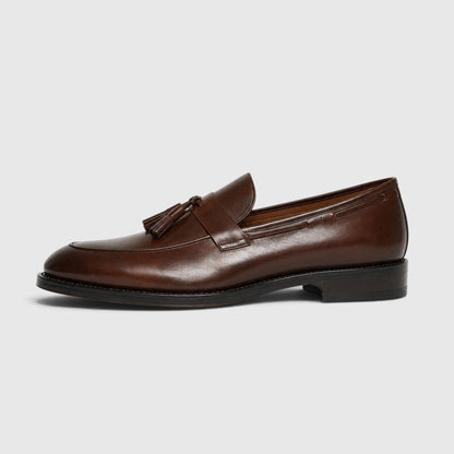 Chaussures mocassins homme cuir lisses à pampilles