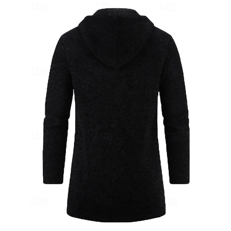 Manteau long homme à capuche élégant et chaud