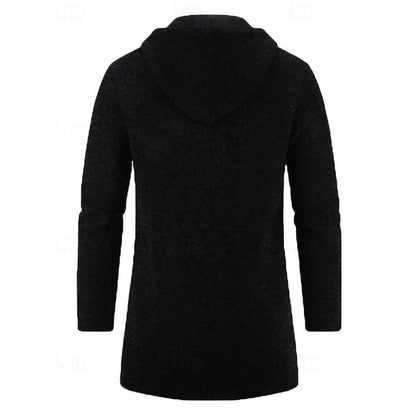 Manteau long homme à capuche élégant et chaud