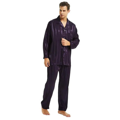 Pyjama homme satin rayé doux confortable élégant