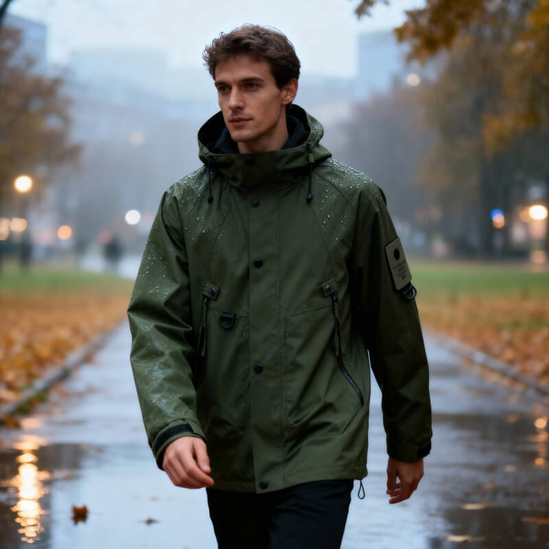 Veste homme imperméable coupe droite anti-vent