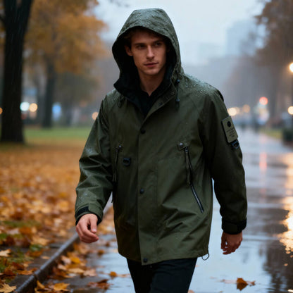 Veste homme imperméable coupe droite anti-vent